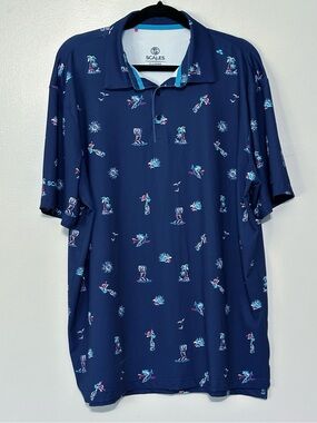 Scales Gear Surf and Slay Men's Golf‎ Polo Shirt Size X-Large